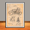 1903 Studdard Motor Bicycle Patent Print - Unframed
