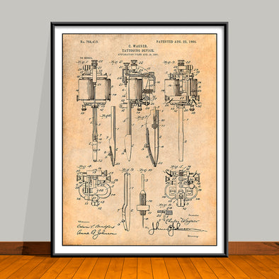 1904 Wagner Tattooimg Device Patent Print - UNFRAMED