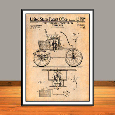 1904 Electrically Propelled Vehicles Patent Print - Unframed