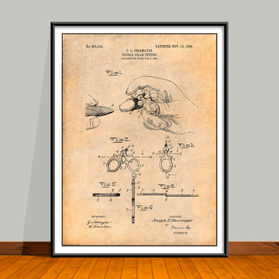 1906 Double Cigar Cutter Patent Print - UNFRAMED