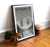 Vintage Fly Hook Patent with Scenic River Artwork – Rustic Fishing Decor - UNFRAMED