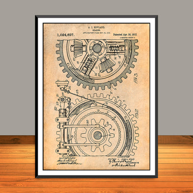 1910  Hovland Gear Patent Print - UNFRAMED