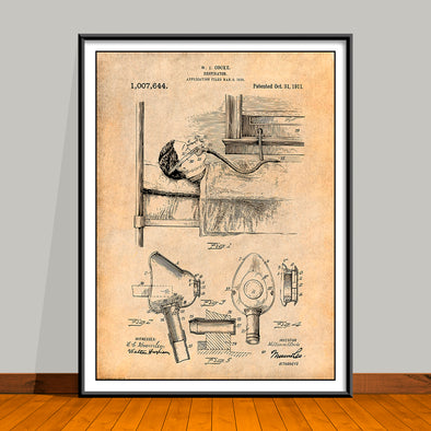 1910 Cocke Respirator Patent Print - Unframed