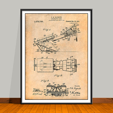 1913 Naysmith Chiropractic Table Patent Print - UNFRAMED