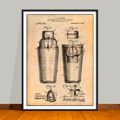 1913 Drink Shaker Patent Print - Unframed