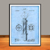 1915 Koken Barber's Pole Patent Print - UNFRAMED