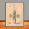 1915 Koken Barber's Pole Patent Print - UNFRAMED