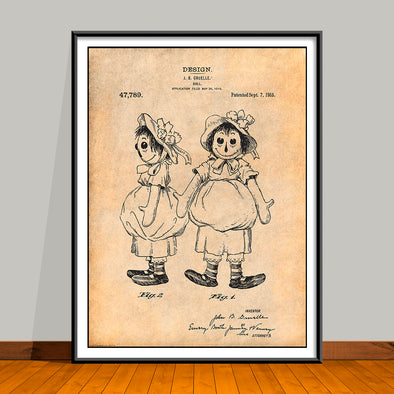 1915 Raggedy Ann Doll Patent Print - UNFRAMED