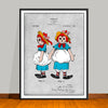 1915 Colorized Raggedy Ann Doll Patent Print - UNFRAMED