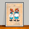 1915 Colorized Raggedy Ann Doll Patent Print - UNFRAMED