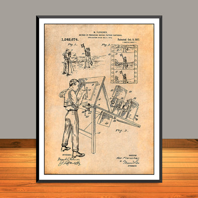 1915 Producing Moving Picture Cartoons Patent Print - Unframed