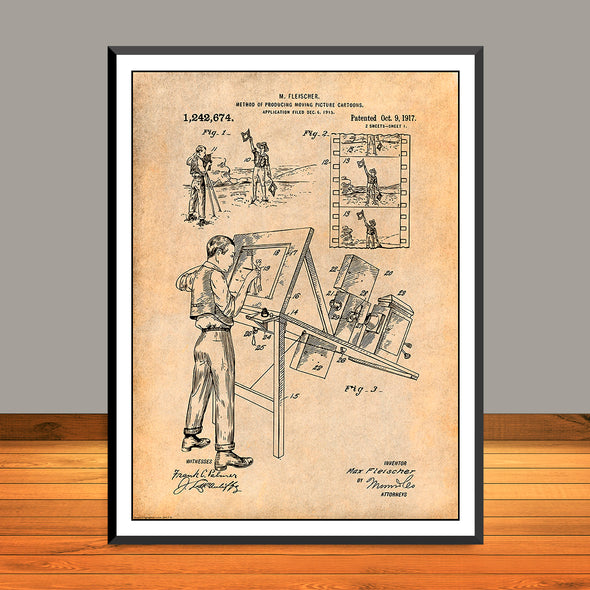 1915 Producing Moving Picture Cartoons Patent Print - Unframed
