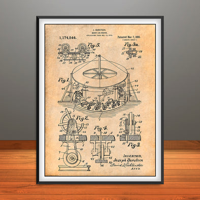 1915 Merry Go Round Patent Print - Unframed