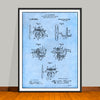 1916 Antique Bait Casting Reel Patent Print - Unframed