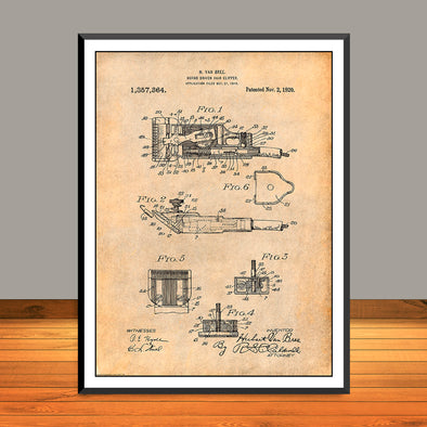 1919 Motor Driven Hair Clipper Patent Print - UNFRAMED