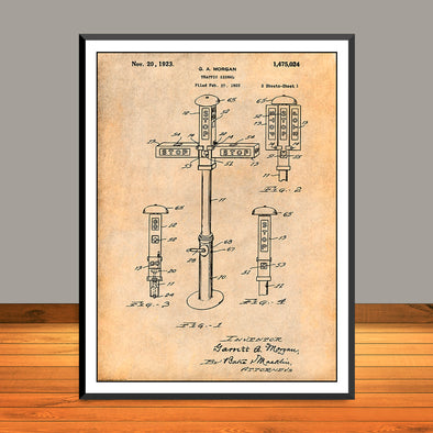 1922 G.A. Morgan - First Traffic Signal Patent Print - UNFRAMED