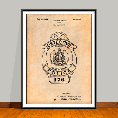 1923 Badge Patent Print - Unframed