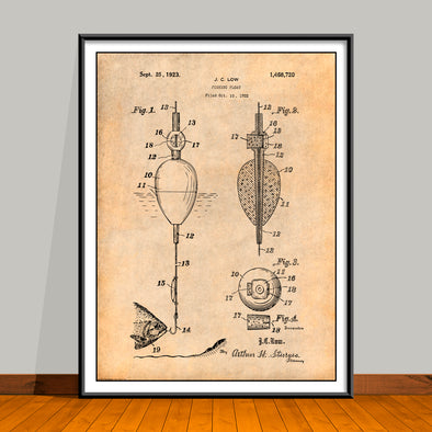 1923 Fishing Bobber Float Patent Print - Unframed