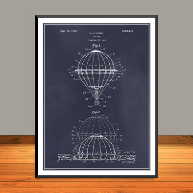 1923 Hot Air Balloon Patent Print - UNFRAMED