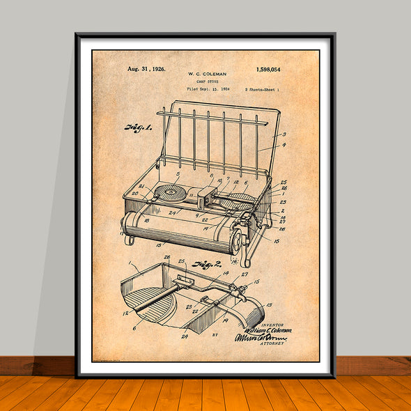 1924 Coleman Camp Stove Patent Print - UNFRAMED
