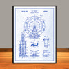 1924 Ferris Wheel Patent Print - Unframed
