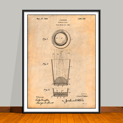 1924 Shot Glass Patent Print - Unframed