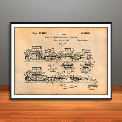 1926 Gill Automobile Hauler Truck Patent Print - Unframed