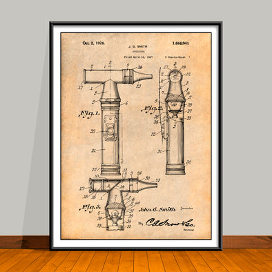 1927 Doctors Otoscope Patent Print - Unframed - Unframed