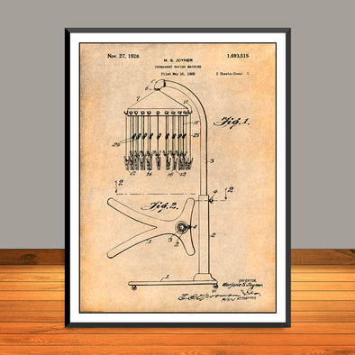 1928 M.S. Joyner Permanent Waving Machine Patent Print - UNFRAMED