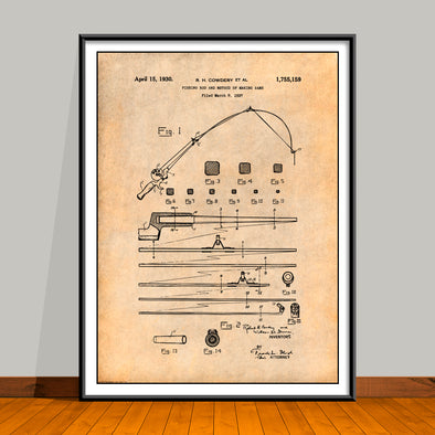 1930 Fishing Rod Patent Print - Unframed