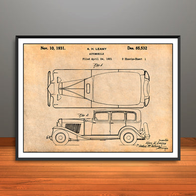 1931 Auburn Phaeton Patent Print - Unframed