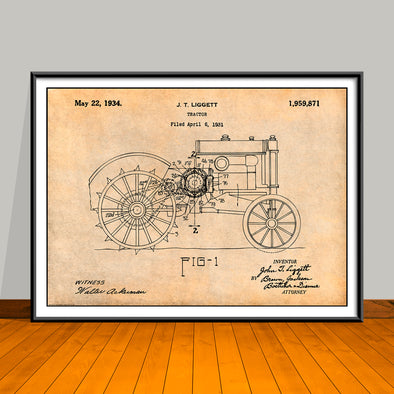 1931 John Deere Tractor Patent Print - Unframed