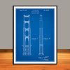 1932 San Francisco Golden Gate Bridge Patent Print - UNFRAMED