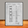 1932 San Francisco Golden Gate Bridge Patent Print - UNFRAMED