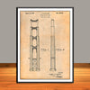 1932 San Francisco Golden Gate Bridge Patent Print - UNFRAMED