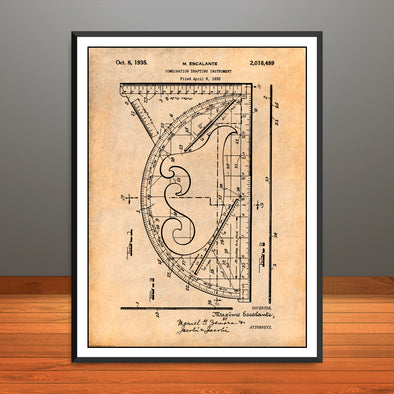 1932 Combination Drafting Instrument Patent Print - Unframed