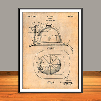 1932 Helmet Patent Print - Unframed