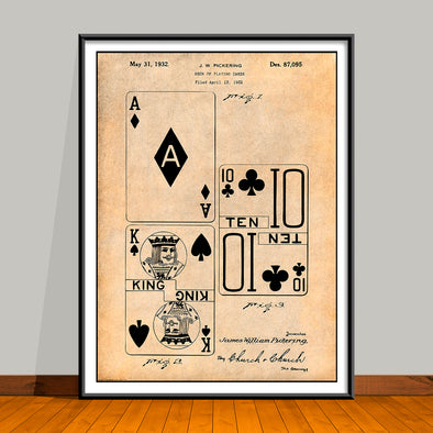 1932 Deck of Playing Cards Patent Print - UNFRAMED