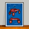 1933 Streak-O-Lite Coaster Wagon Colorized Patent Print - UNFRAMED