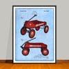1933 Streak-O-Lite Coaster Wagon Colorized Patent Print - UNFRAMED