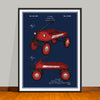1933 Streak-O-Lite Coaster Wagon Colorized Patent Print - UNFRAMED