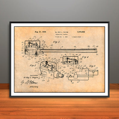 1933 Payne Thermostat Control Patent Print - Unframed