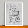 1934 Kitchen Mixer Patent drawing on a gray background, unframed art print.