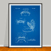 1934 Toilet Seat and Cover Patent drawing on a blueprint background, unframed art print.