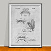 1934 Toilet Seat and Cover Patent drawing on a gray background, unframed art print.