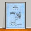 1934 Toilet Seat and Cover Patent drawing on a light blue background, unframed art print.