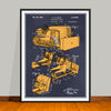 1934 Austin Earth Moving Bulldozer Colorized Patent Print - UNFRAMED