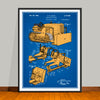 1934 Austin Earth Moving Bulldozer Colorized Patent Print - UNFRAMED