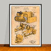 1934 Austin Earth Moving Bulldozer Colorized Patent Print - UNFRAMED