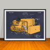 1934 Earth Moving Bulldozer Colorized Horizontal Patent Print - UNFRAMED